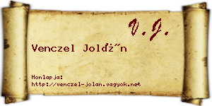 Venczel Jolán névjegykártya