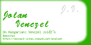 jolan venczel business card